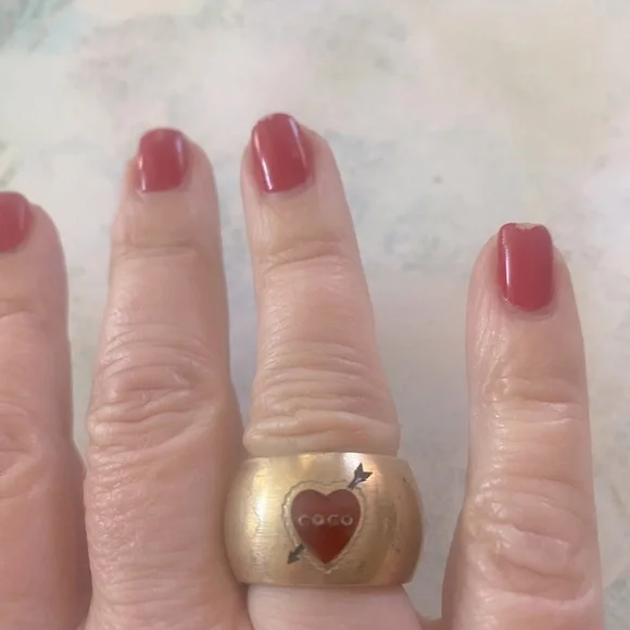 Chanel Metal Heart Ring SZ 7 - Picture 1 of 10